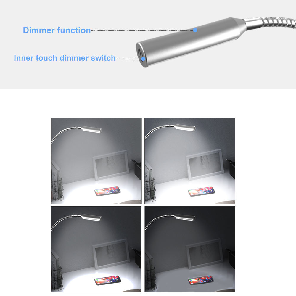 VST RL08 LED Reading Lamp - DC12V Touch Dimmable Desk Light for Study